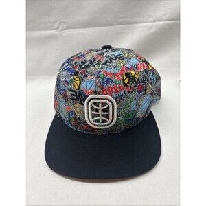Overtime Sports Flat Brim Snapback Hat NWT Graphic Print Concept One